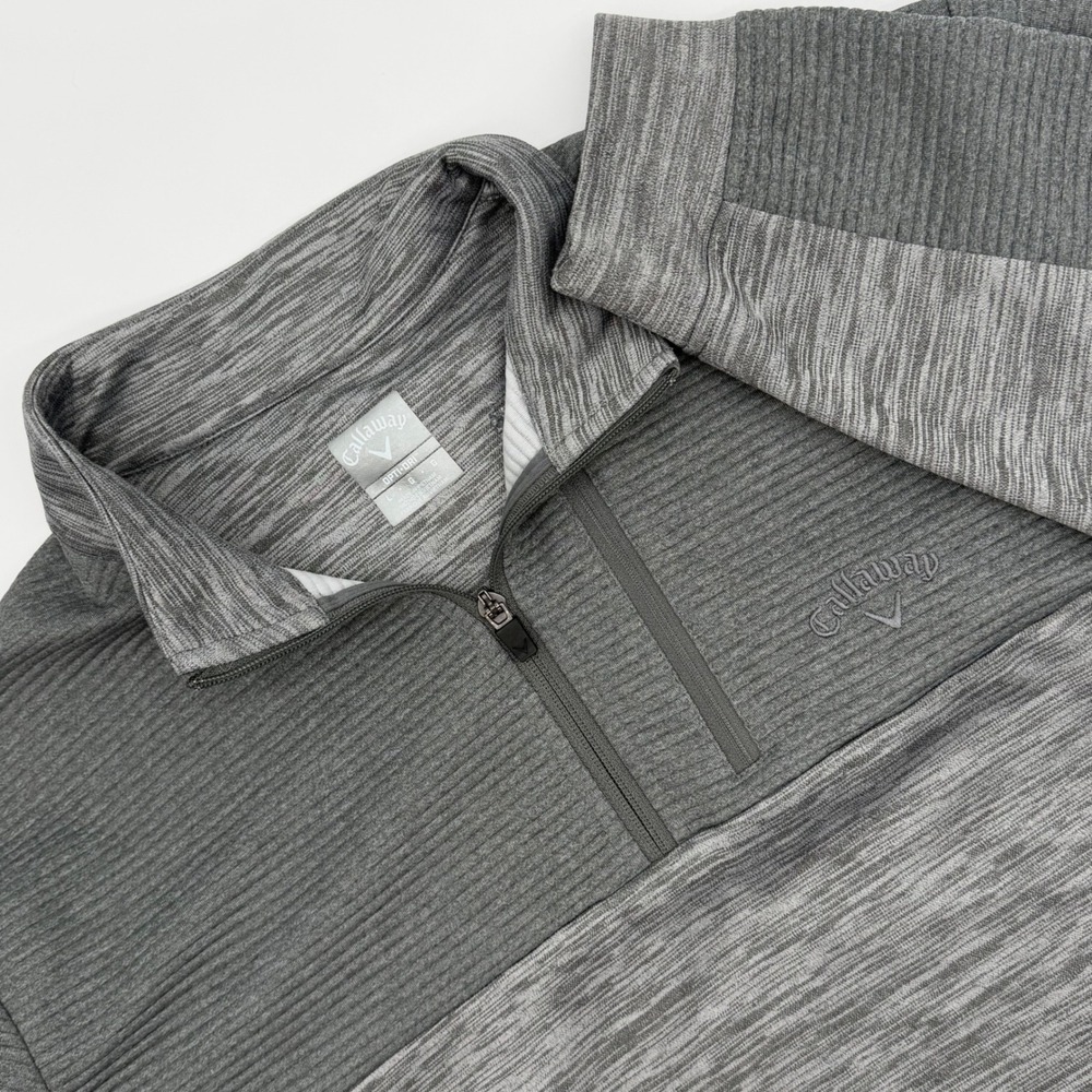 Callaway‎ Mens Grey Opti-Dri Quarter Zip Golf Pullover Fleece Jacket Large L